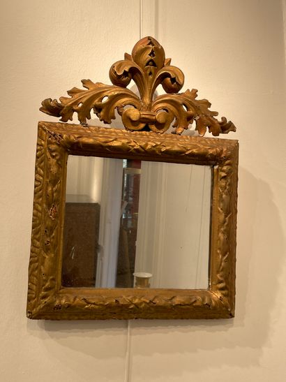 Rectangular mirror with carved and openworked...