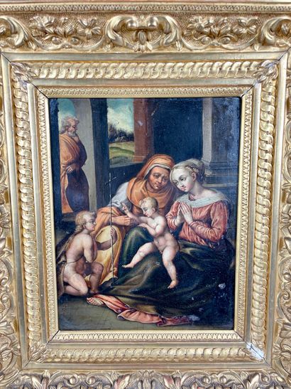 null Francesco CAVAZZONI (1559 - 1612) Attributed to The Holy Family and Saint Anne...