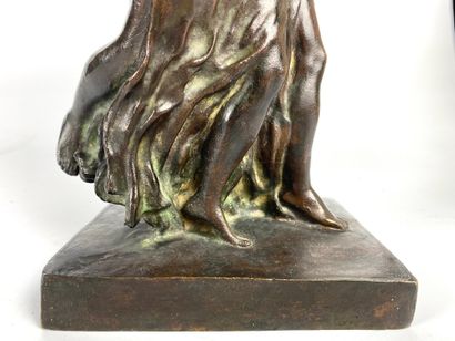 null Félix VOULOT (1865-1926) Deux danseuses Bronze à la cire perdue (traces de vert...