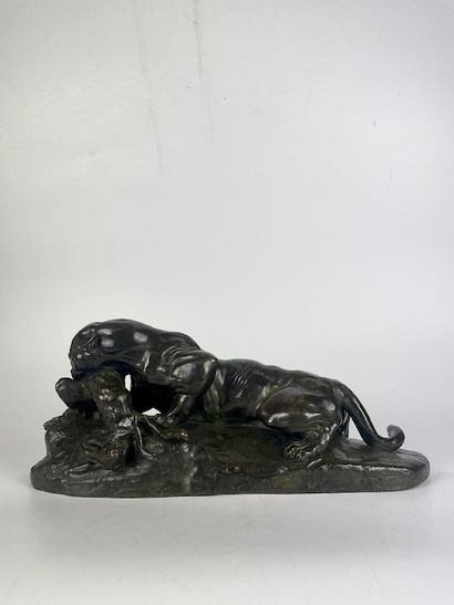 Antoine Louis BARYE (1796 -1875) Jaguar devouring...