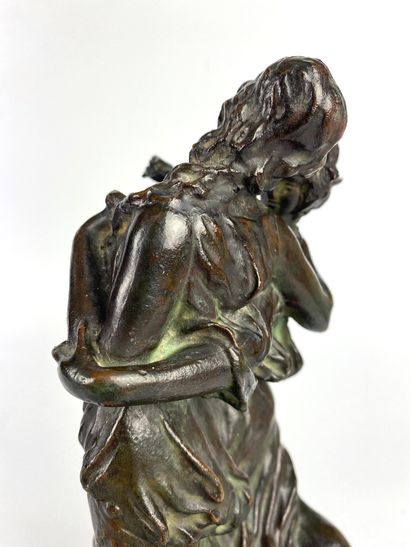 null Félix VOULOT (1865-1926) Two dancers Bronze with lost wax (traces of green of...