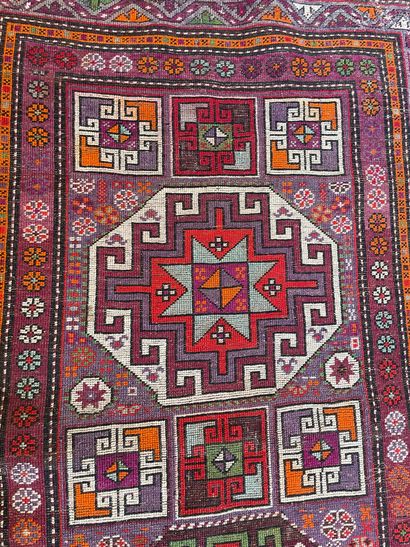 null CAUCASE Kazak carpet About 1930/40 235 x 107 cm Wool velvet on wool foundations...