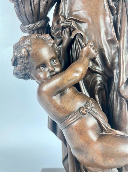 null Albert-Ernest CARRIER BELLEUSE (1824-1887) Summer Large bronze with brown patina,...
