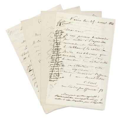  COROT (Camille). lettres autographes signées [au maire de Langres Pierre Durand]....