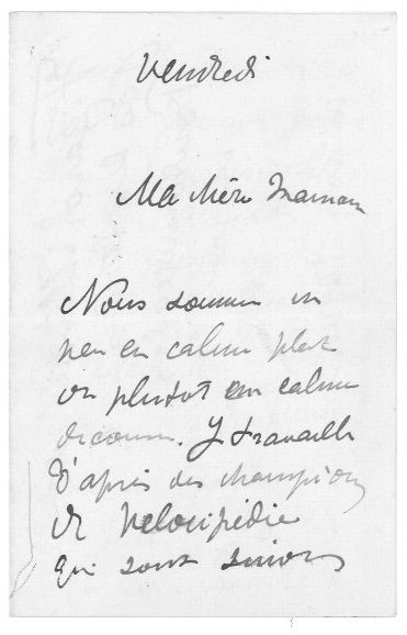  TOULOUSE-LAUTREC (Henri). Lettre autographe signée de son initiale « H » à sa mère....