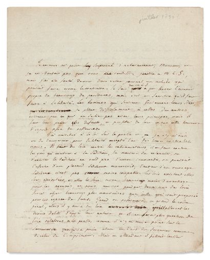 null CONDORCET ( Jean-Antoine-Nicolas de Caritat de). Lettre autographe À JACQUES-PIERRE...