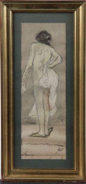 null André CHAPUY (1882-1941), "Nude", ink wash drawing, signed lower left, Dim....