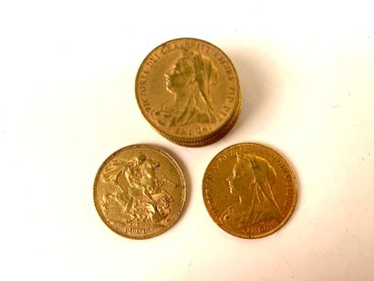 10 PIECES Gold, British sovereign, 1900....