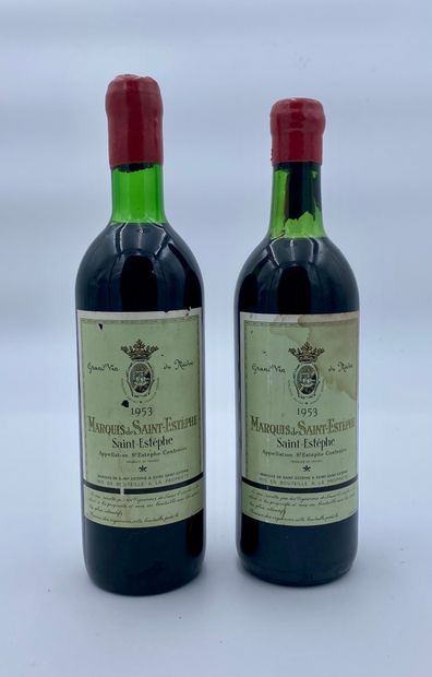 null 2 bouteilles CHÂTEAU MARQUIS DE SAINT ESTEPHE 1953 Saint-Estephe