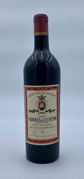 null 1 bottle CHÂTEAU MARQUIS DE SAINT ESTEPHE 1961 Saint-Julien (N. lb, E. f, tlm,...