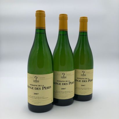 null 3 bouteilles Grange des Pères 2007 blanc (blanc) (niveaux bons, étiquettes très...