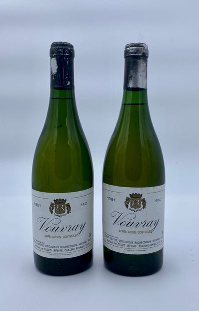 null 2 bouteilles VOUVRAY 1961 Clovis Lefevre (E. tlm)