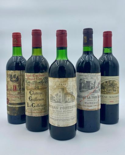 null 
5 bouteilles : 1 Grand Listrac 1982 Listrac-Médoc, 1 Château Guillemin La Gaffelière...