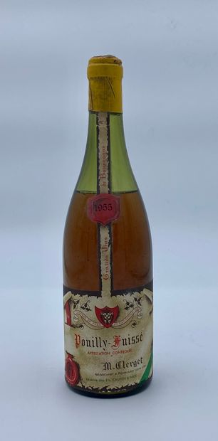 null 1 bouteille POUILLY-FUISSE 1955 M. CLERGET (N. entre 4 et 5cm, E. f)