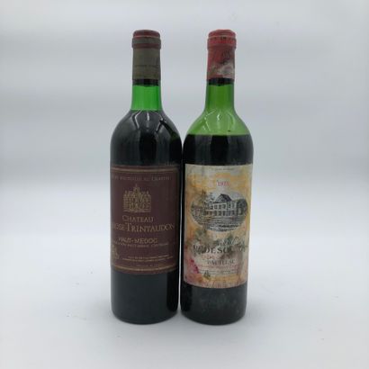 null 2 bottles : 1 CHÂTEAU LA ROSE TRINTAUDON 1975 Haut-Médoc, 1 CHÂTEAU PEDESCLAUX...
