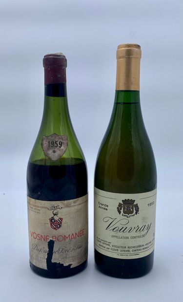 2 bottles : 1 VOSNE ROMANÉE 1959 Dufouleur...