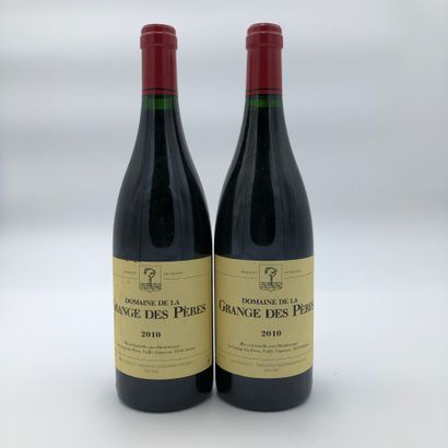 null 2 bouteilles Grange des Pères 2010 rouge (rouge) (niveaux bons, étiquettes très...