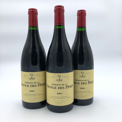 null 3 bouteilles Grange des Pères 2005 rouge (rouge) (niveaux bon, étiquettes très...