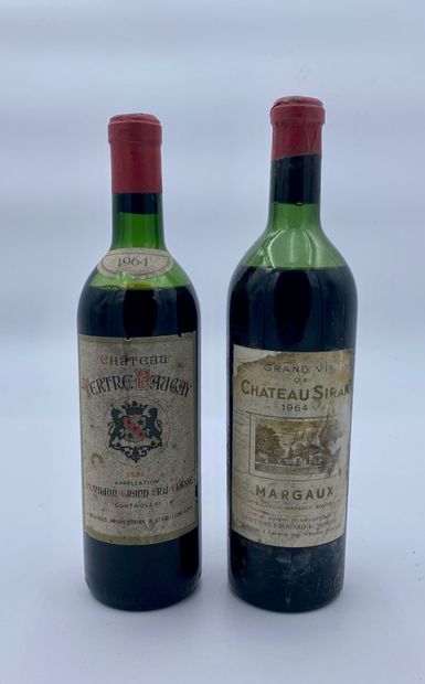 null 2 bouteilles : 1 CHÂTEAU TERTRE DAUGAY 1964 Saint-Emilion Grand Cru, 1 CHÂTEAU...
