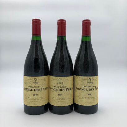 null 3 bottles Grange des Pères 2007 red (good levels, lightly marked labels)