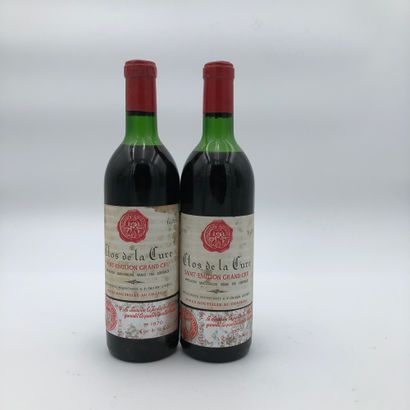 null 2 bouteilles CLOS DE LA CURE 1970 Saint-Emilion Grand Gru (N. he, 1 me, E. a,...