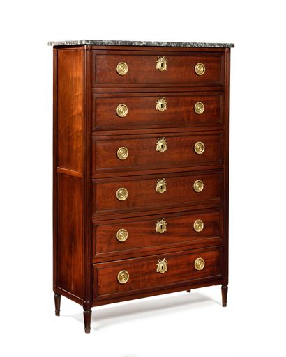 CHIFFONIER in mahogany opening to six drawers,...