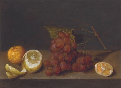 null ÉCOLE FLAMANDE DU 17EME, ENTOURAGE DE JACOB VAN HULSDONCK Nature morte à la...