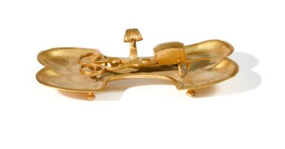 Gilt bronze MOUCHETTE, the poly-lobed tray...