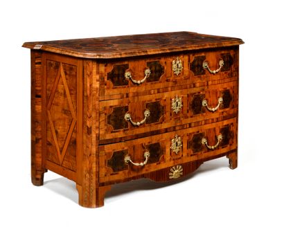 COMMODE in rosewood, rosewood and fruitwood,...