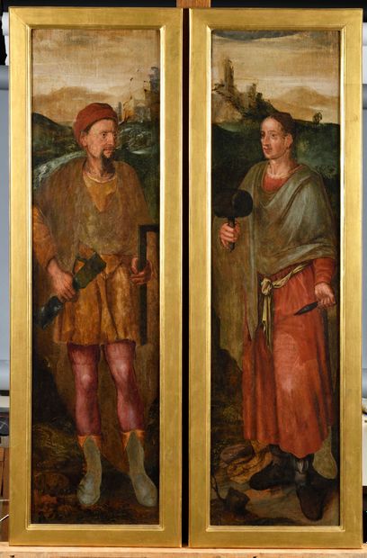 FLEMISH SCHOOL C. 1600 Two outer panels of...
