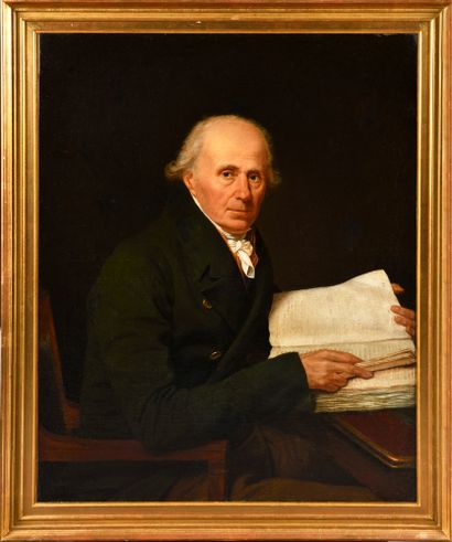 null ÉCOLE FRANÇAISE VERS 1810 SUIVEUR DE JACQUES LOUIS DAVID Portrait d’homme au...