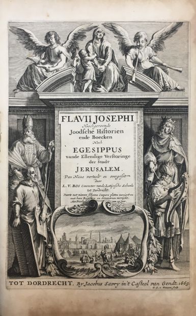 null FLAVII JOSEPHI HOOGH GEROEMDE JOODSCHE HISTORIEN ENDE BOECKEN Noch Egesippus...