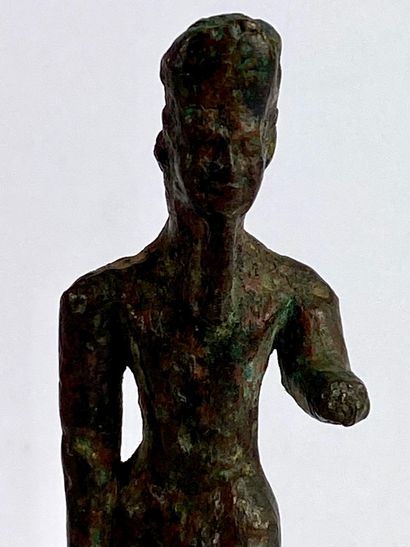 null Statuette of Amun walking Bronze, accidents and missing parts Egypt or Nubia,...