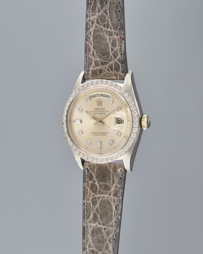 null ROLEX Day-Date, diamants. Réf: 1803. Vers: 1968. N°1887xxx. Montre bracelet...