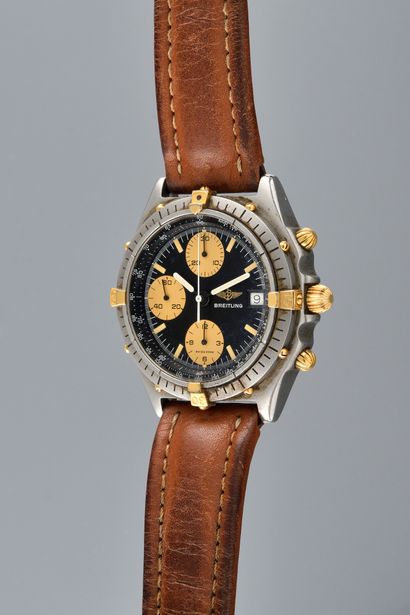 null BREITLING Navitimer. Ref: 81950A. N°23879. Circa 2000. Steel and yellow gold-plated...