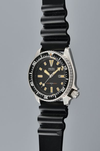 null SEIKO Plongeuse Automatic. N°4D0316. Vers 1970. Montre bracelet en acier, boitier...