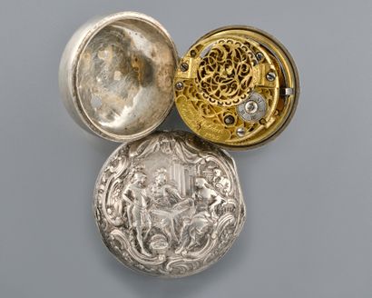  SAM WELDON LONDON N°1320. 18th. 1780. 925/1000 silver pocket watch, silver dial...