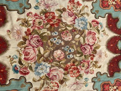null AUBUSSON (in the style of) Important needlework, tapestry technique With woolen...