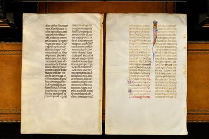 null ECOLE ITALIENNE vers 1280-1300, Bologne ?, Padoue ?, Deux feuillets extraits...