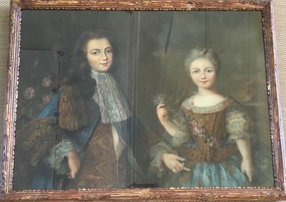  Dans le goût du XVIIIème siècle Portraits d’enfants Pastel 58 x 79 cm Expert : Cabinet...