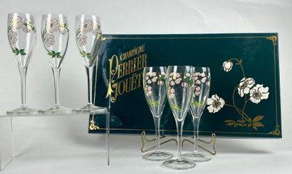 null PERRIER JOUET Six coupes en cristal. Coffret d'origine.