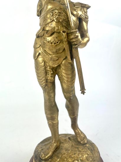 null Auguste LALOUETTE (1826-1883) The Gladiator Gilt bronze signed on the terrace...