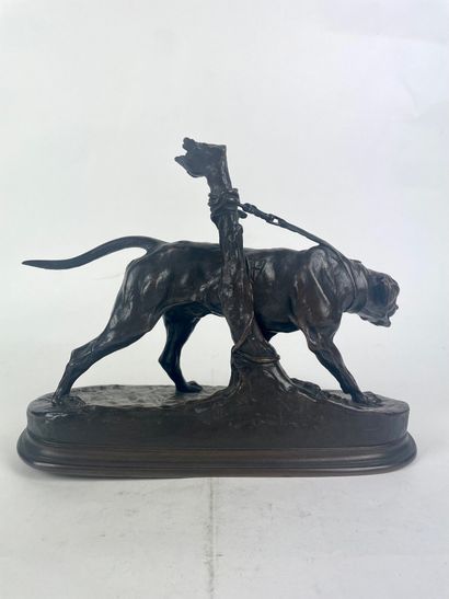 null Pierre-Jules MÈNE (1810-1879) Chien de chasse Bronze à patine brune Signé sur...