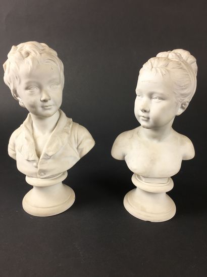 SEVRES Two busts in cookie (small chips)....