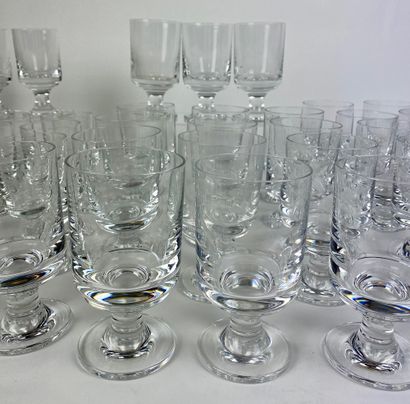 null BACCARAT Crystal glass set including: - 26 water glasses (H: 13 cm) - 22 wine...