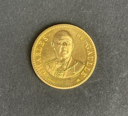 null MONNAIE DE PARIS Gold commemorative coin Charles de Gaulle 1958-1988 Weight...