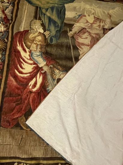 null ROYAL MANUFACTURE OF AUBUSSON Tapestry in wool and silk. The treaty of perpetual...