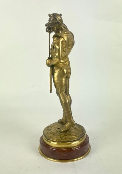 null Auguste LALOUETTE (1826-1883) Le Gladiateur Bronze doré signé sur la terrasse...