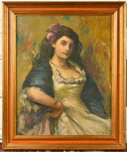 Carlo WOSTRY (1865-1943) Portrait d'une jeune...