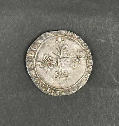  HENRI III (1574-1589) Franc d'argent "au col plat" 1578. Bayonne. Poids : 13,9 ...
